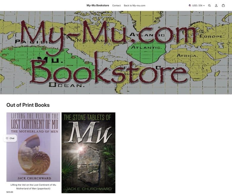 My-Mu Bookstore homepage before the rebuild